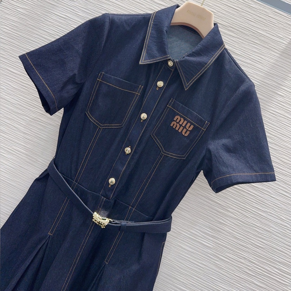 Miu Miu dark blue denim dress - Picture 3 of 7